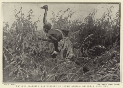 Innfødte som forfølger Hartebeeste i Sør-Afrika, Result, A Good Bag av Joseph Nash