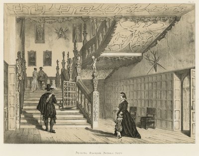 Hovedtrapp, Hatfield, Herts av Joseph Nash