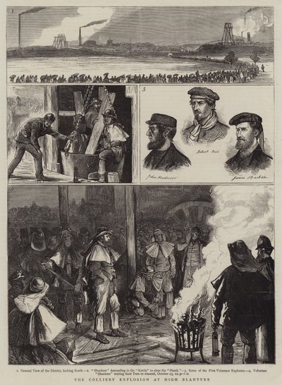 Colliery-eksplosjonen ved High Blantyre av Joseph Nash
