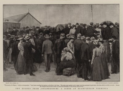 The Exodus from Johannesburg, en scene ved Braamfontein Terminus av Joseph Nash