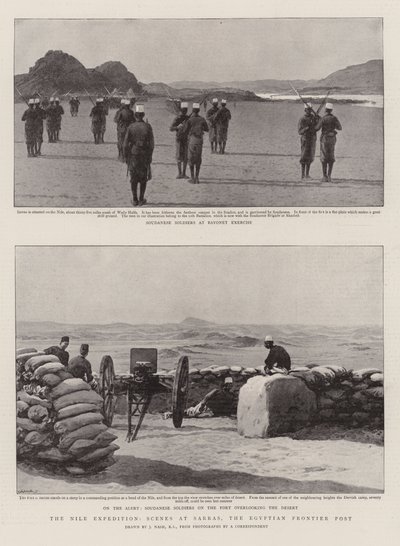 Nilekspedisjonen, scener ved Sarras, den egyptiske grenseposten av Joseph Nash