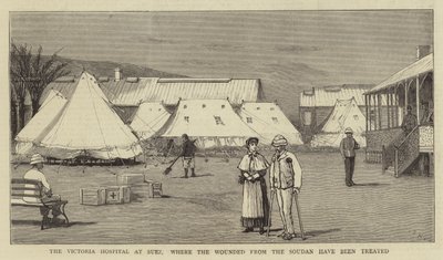 Victoria-sykehuset i Suez, hvor de sårede fra Soudan har blitt behandlet av Joseph Nash