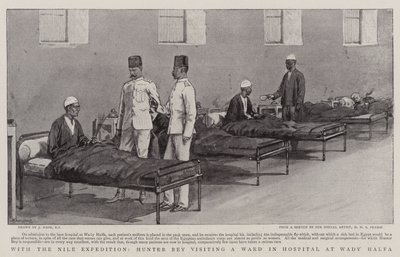 Med Nile-ekspedisjonen besøkte Hunter Bey en avdeling på sykehuset i Wady Halfa av Joseph Nash