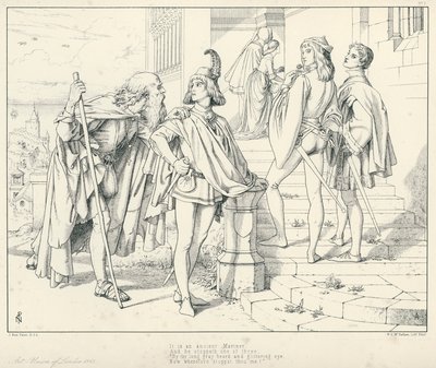 Illustrasjon for Coleridge's Rime of The Ancient Mariner (gravering) av Joseph Noel (after) Paton