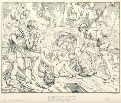 Illustrasjon for Coleridge's Rime of The Ancient Mariner (gravering) av Joseph Noel (after) Paton