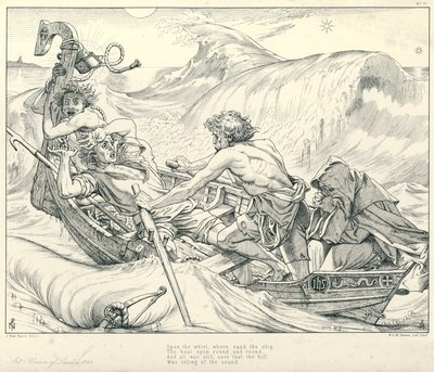 Illustrasjon for Coleridge's Rime of The Ancient Mariner (gravering) av Joseph Noel (after) Paton