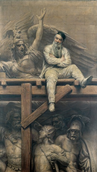 Francois Rude arbeider på Triumfbuen, 1893 av Joseph Noel Sylvestre