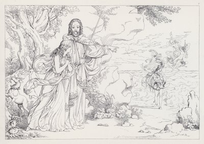 Shakespeares The Tempest, akt I, scene 2 av Joseph Noel after Paton