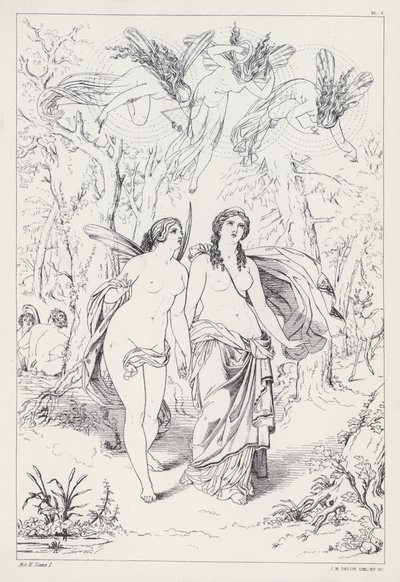 Shelleys Prometheus Unbound, Act II, Scene 1 av Joseph Noel after Paton