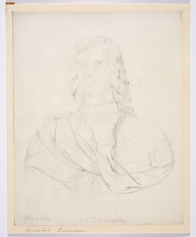 Henri de la Tour d'Auvergne, Viscount Turenne (blyant på papir) av Joseph Nollekens