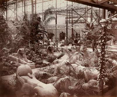Crystal Palace i London: den tropiske delen, ca. 1870 (s/hvitt-bilde) av Joseph Paxton