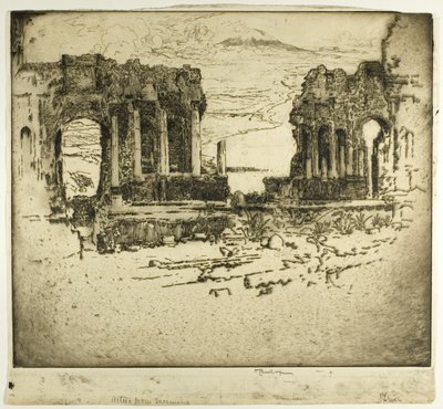 Aetna fra Taormina av Joseph Pennell