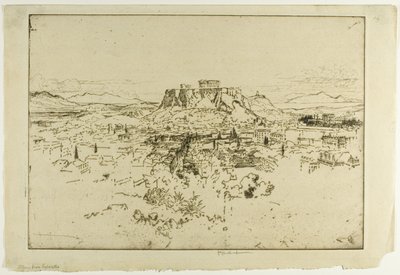 Athen fra Mount Lybacettus av Joseph Pennell