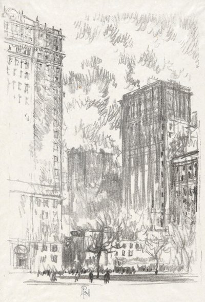 Battery Park, nei. 1 i Iconophile Club Collection av Joseph Pennell