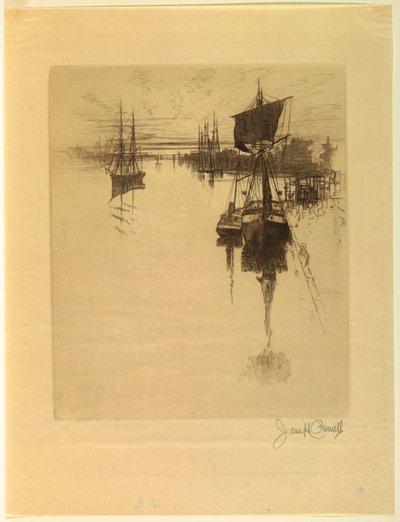 Nedenfor Chestnut Street Bridge av Joseph Pennell