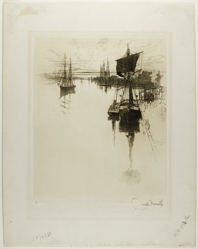 Under Chestnut Street Bridge, Philadelphia av Joseph Pennell