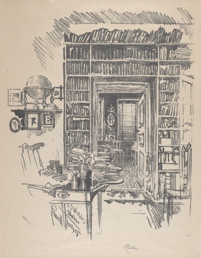 Bok-rom hos Dr. Wister av Joseph Pennell