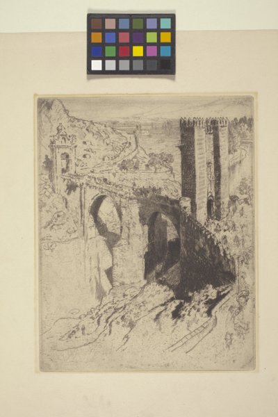 Bridge Of Alcantara (etsing) av Joseph Pennell