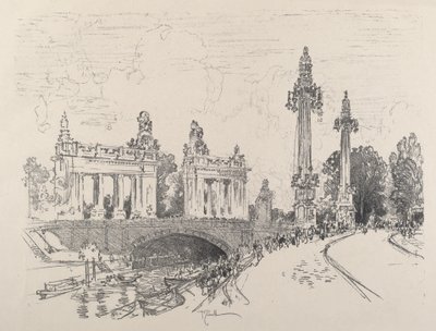 Broen ved Charlottenburg, 1921. av Joseph Pennell