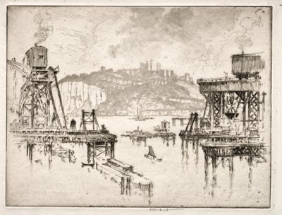 Bygge Dover Pier av Joseph Pennell