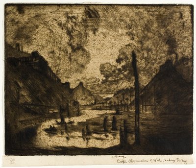 Kull - Arbeidets avskyelighet, Mahanoy River av Joseph Pennell