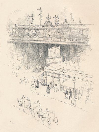 Hjørne av Villiers Street, Charing Cross, 1896 av Joseph Pennell