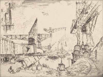 Kraner i Duisburg, 1910. av Joseph Pennell