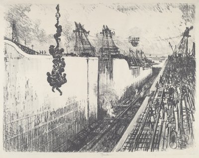 Middagstid, Gatun Lock, 1912. av Joseph Pennell