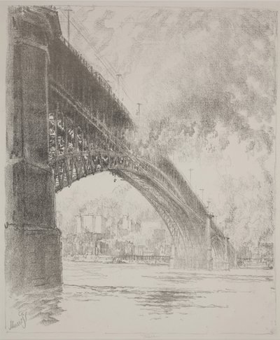 East Bridge, St. Louis av Joseph Pennell