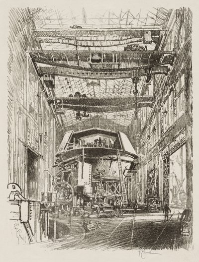 English War Work: Building the Great Turret av Joseph Pennell