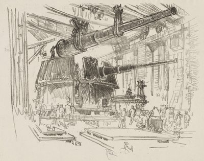 Engelsk krigsarbeid: Fitting Guns in Turrets av Joseph Pennell