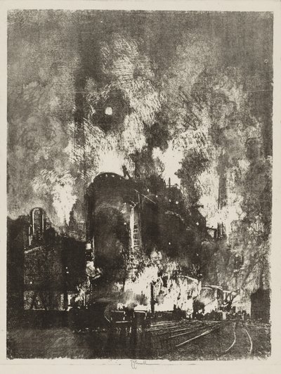 English War Work: Furnaces at Night av Joseph Pennell