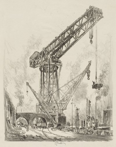 Engelsk krigsverk: Laget i Tyskland, The Great Crane av Joseph Pennell