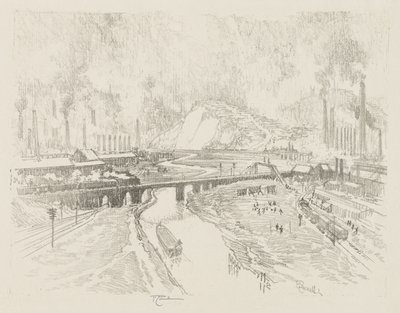Engelsk krigsarbeid: Munition Town av Joseph Pennell