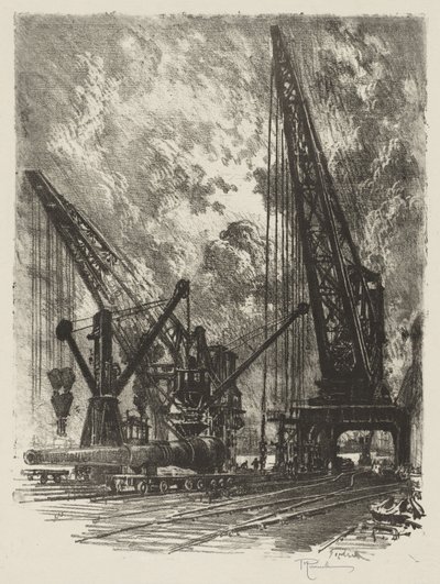 Engelsk krigsarbeid: Taking the Big Gun Away av Joseph Pennell