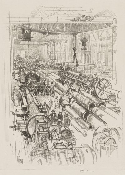 Engelsk krigsarbeid: The Gun Shop av Joseph Pennell