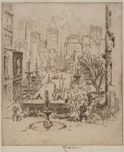 Fra Clark Street til Wall Street, 1924 av Joseph Pennell