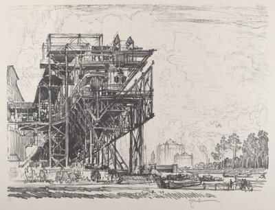 Gassverk fra kanalen, Berlin av Joseph Pennell