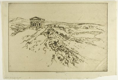 Girgenti, tempelet på veggen av Joseph Pennell