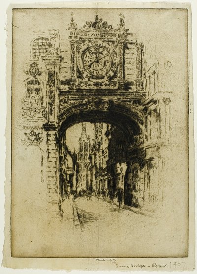 Stor klokke, Rouen av Joseph Pennell