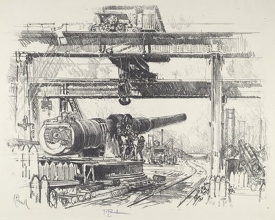 Pistoltesting, 1916. av Joseph Pennell
