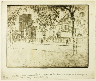 Hus der Whistler døde av Joseph Pennell
