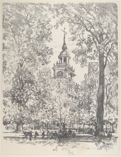 Uavhengighetsplassen og statshuset, 1912. av Joseph Pennell