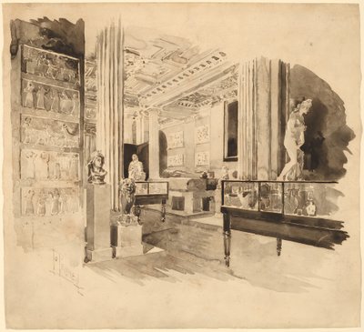 Interiør, Fitzwilliam Museum av Joseph Pennell