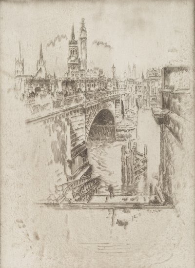 London Bridge Stairs, 1903. av Joseph Pennell