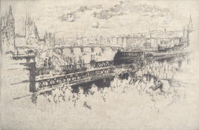 London over Charing Cross Bridge, 1910. av Joseph Pennell