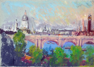 London over Waterloo-broen av Joseph Pennell