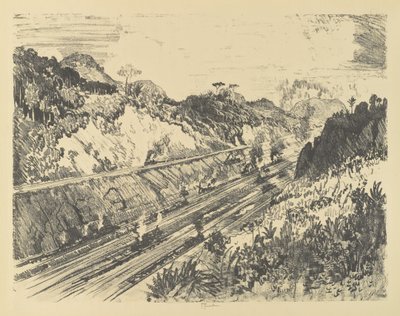 Looking Up the Cut fra Bad Obispo av Joseph Pennell
