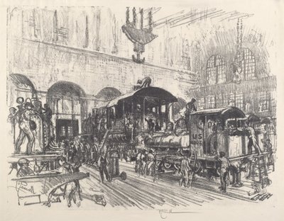 Lage krigslokomotiver, 1917. av Joseph Pennell