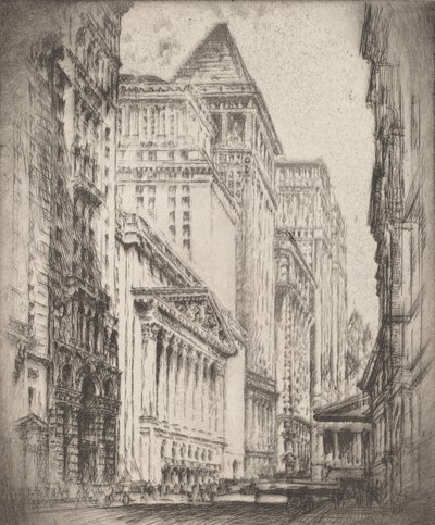 New York Stock Exchange, 1923. av Joseph Pennell